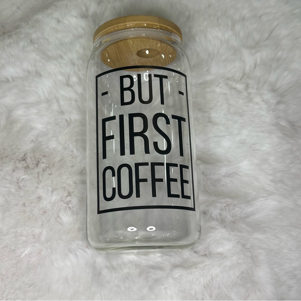 20oz glass tumbler cup Glass Coffee Storage Jar with Bamboo Lid
